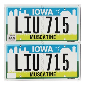 2023 Iowa License Plates Pair #LIU715