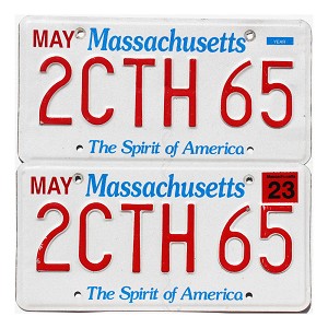 2023 Massachusetts License Plates Pair #2CTH65