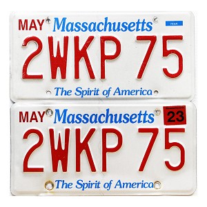 2023 Massachusetts License Plates Pair #2WKP75