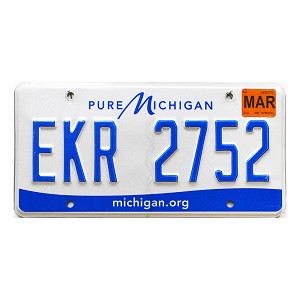2023 Michigan License Plate #EKR2752