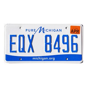 2023 Michigan License Plate #EQX8496
