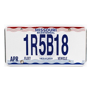 2023 Missouri Fleet License Plate #1R5B18