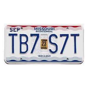 2023 Missouri License Plate #TB7S7T