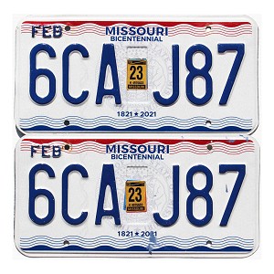 2023 Missouri License Plates Pair #6CAJ87
