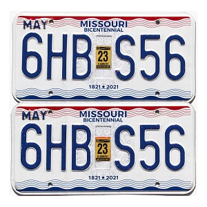 2023 Missouri License Plates Pair #6HBS56