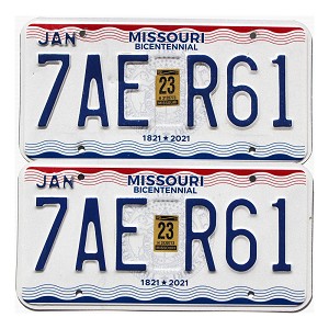 2023 Missouri License Plates Pair #7AER61
