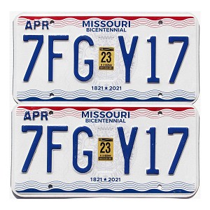 2023 Missouri License Plates Pair #7FGY17