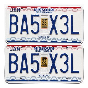 2023 Missouri License Plates Pair #BA5X3L