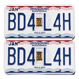 2023 Missouri License Plates Pair #BD4L4H