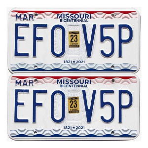 2023 Missouri License Plates Pair #EF0V5P