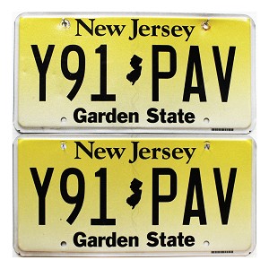2023 New Jersey License Plates Pair #Y91PAV