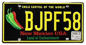 2023 New Mexico Chile License Plate #BJPF58