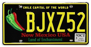 2023 New Mexico Chile License Plate #BJXZ52