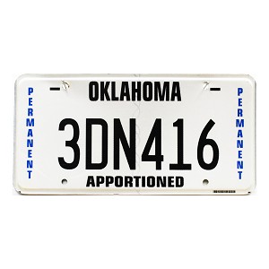 2023 Oklahoma Apportioned License Plate #3DN416