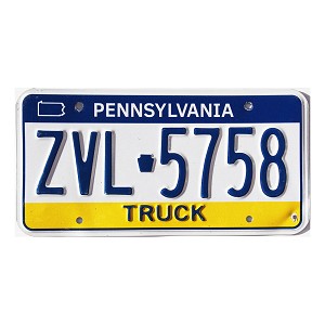 2023 Pennsylvania Truck License Plate #ZVL5758