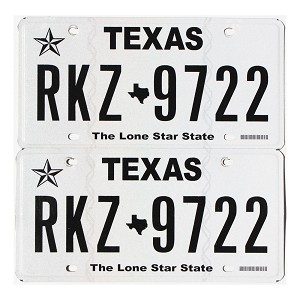 2023 Texas License Plates Pair #RKZ9722