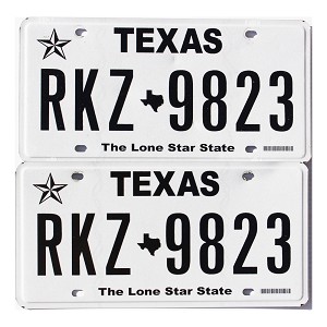 2023 Texas License Plates Pair #RKZ9823