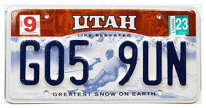 2023 Utah Ski License Plate #G059UN