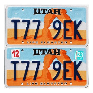 2023 Utah Arch License Plates Pair #T779EK