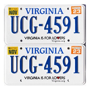 2023 Virginia License Plates Pair #UCG4591