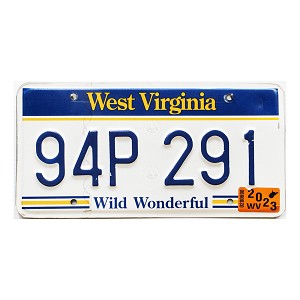 2023 West Virginia License Plate #94P291