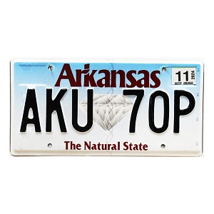 2024 Arkansas License Plate #AKU70P