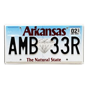 2024 Arkansas License Plate #AMB33R
