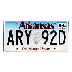 2024 Arkansas License Plate #ARY92D
