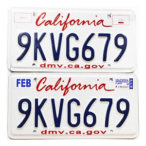 2024 California Fleet License Plates Pair #9KVG679