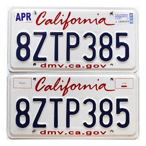 2024 California Fleet License Plates Pair #8ZTR385