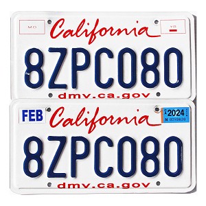 2024 California License Plates Pair #8ZPC080