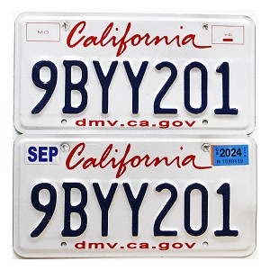 2024 California License Plates Pair #9BYY201