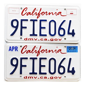 2024 California License Plates Pair #9FIE064