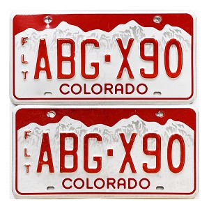 2024 Colorado Fleet License Plates Pair #ABGX90