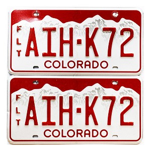 2024 Colorado Fleet License Plates Pair #AIHK72