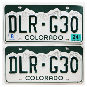 2024 Colorado License Plates Pair #DLRG30