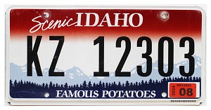 2024 Idaho License Plate #KZ12303