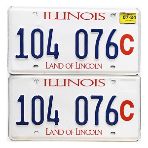 2024 Illinois Truck License Plates Pair #104076C