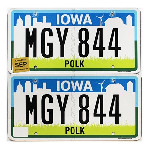 2024 Iowa License Plates Pair #MGY844
