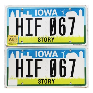 2024 Iowa License Plates Pair #HIF067