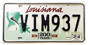 2024 Louisiana Bicentennial License Plate #VIM937
