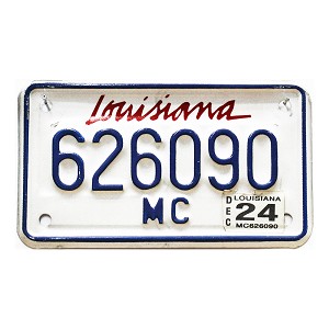 2024 Louisiana Motorcycle License Plate #626090