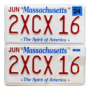 2024 Massachusetts License Plates Pair #2XCX16