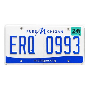 2024 Michigan License Plate #ERQ0993