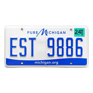 2024 Michigan License Plate #EST9886