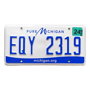 2024 Michigan License Plate #EQY2319