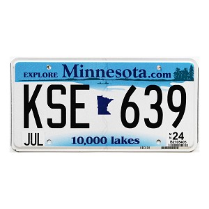 2024 Minnesota License Plate #KSE639