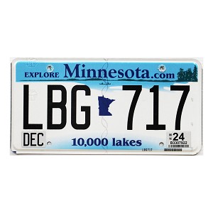 2024 Minnesota License Plate #LBG717