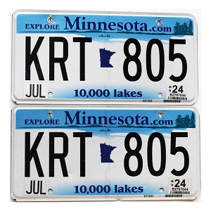 2024 Minnesota License Plates Pair #KRT805