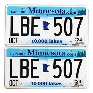 2024 Minnesota License Plates Pair #LBE507